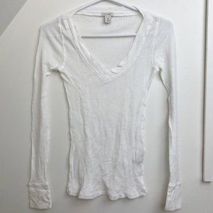 HALOGEN WHITE KNIT LONGSLEEVE